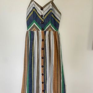 Multicolored button down dress